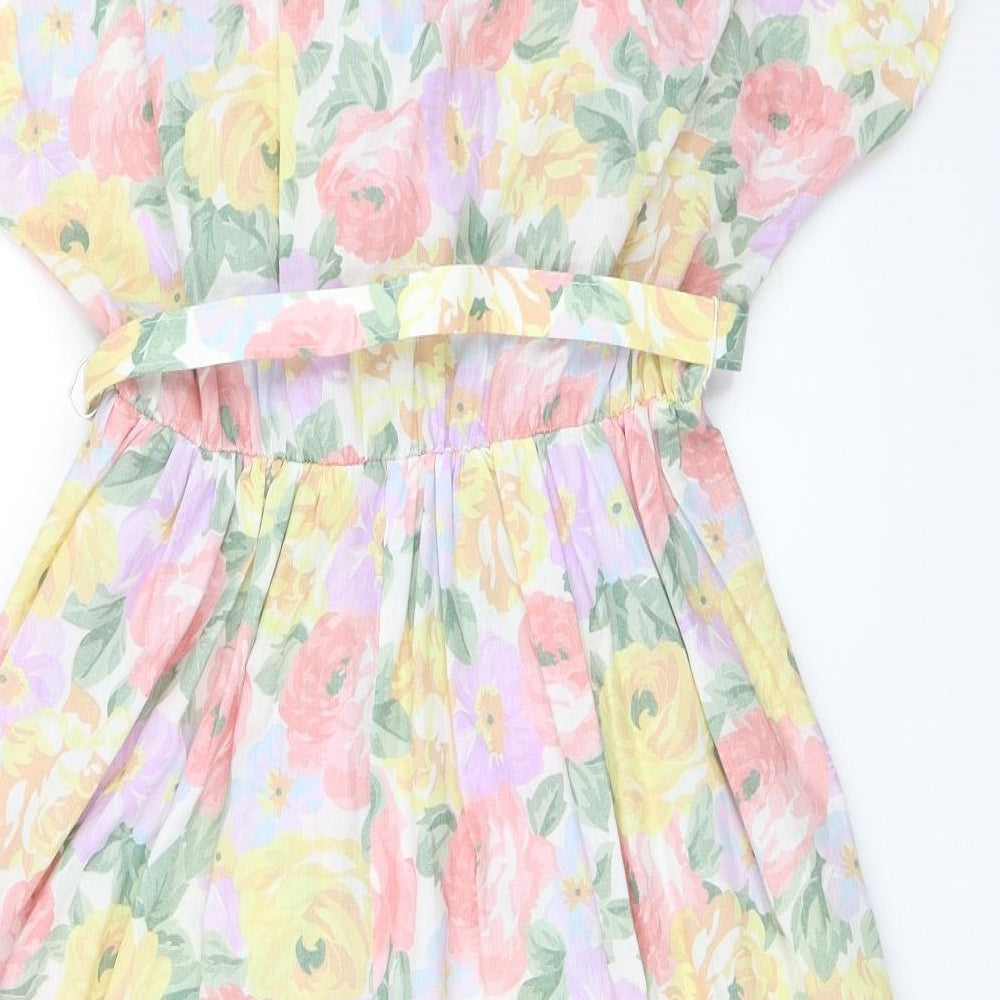 C&A Womens Pink Floral  Fit & Flare  Size 14