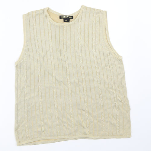 HONEY Womens Beige   Basic Tank Size M