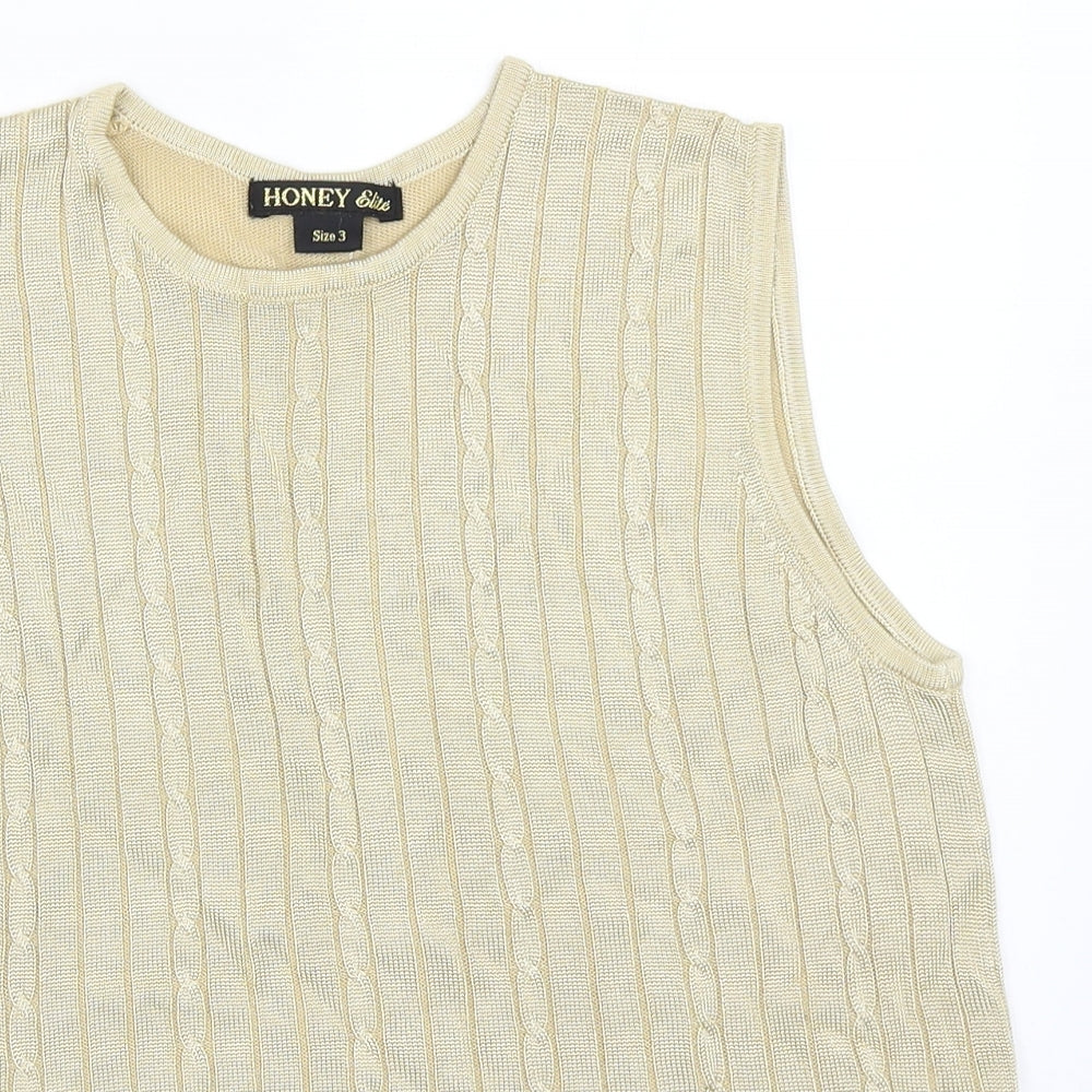 HONEY Womens Beige   Basic Tank Size M