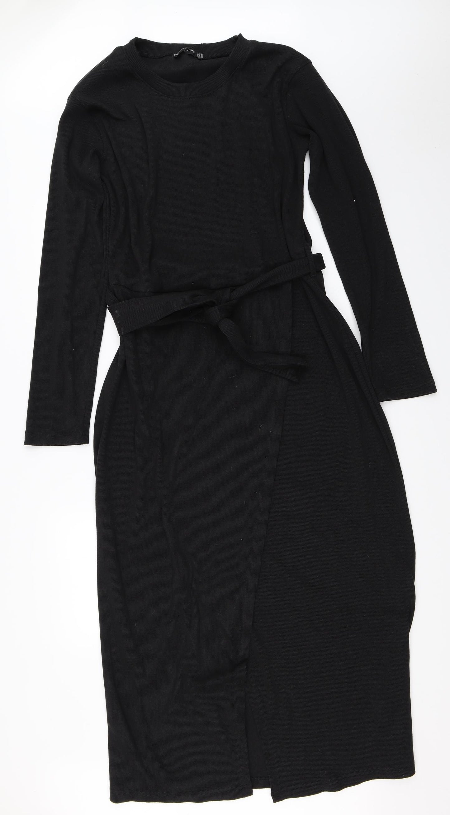 PRETTYLITTLETHING Womens Black   Wrap Dress  Size 24