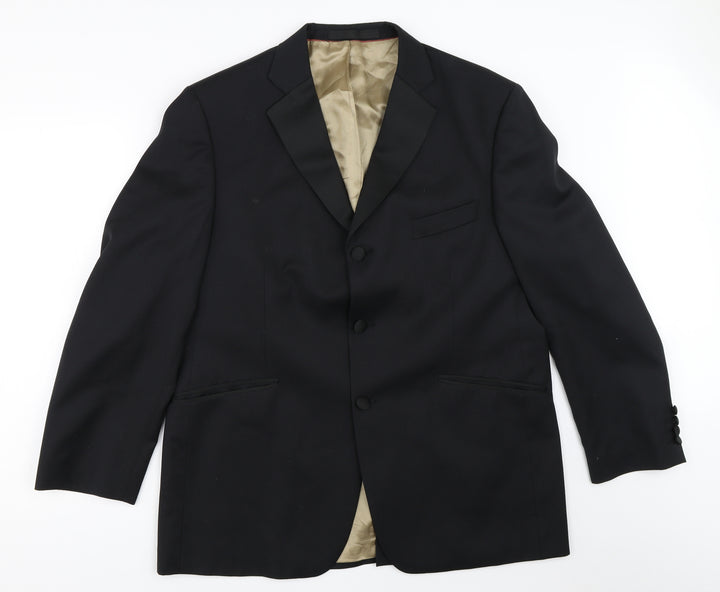 Preworn Mens Black Jacket Blazer Size 42