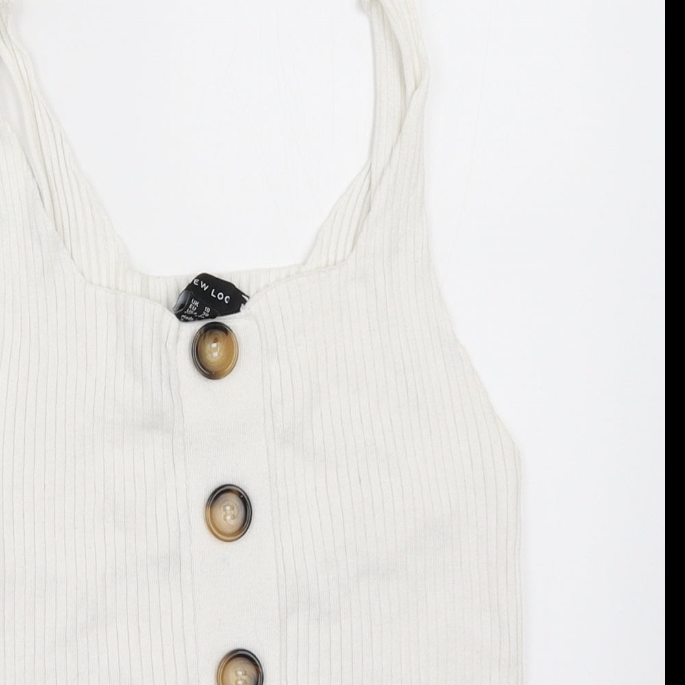 New Look Womens Ivory   Basic Tank Size 10