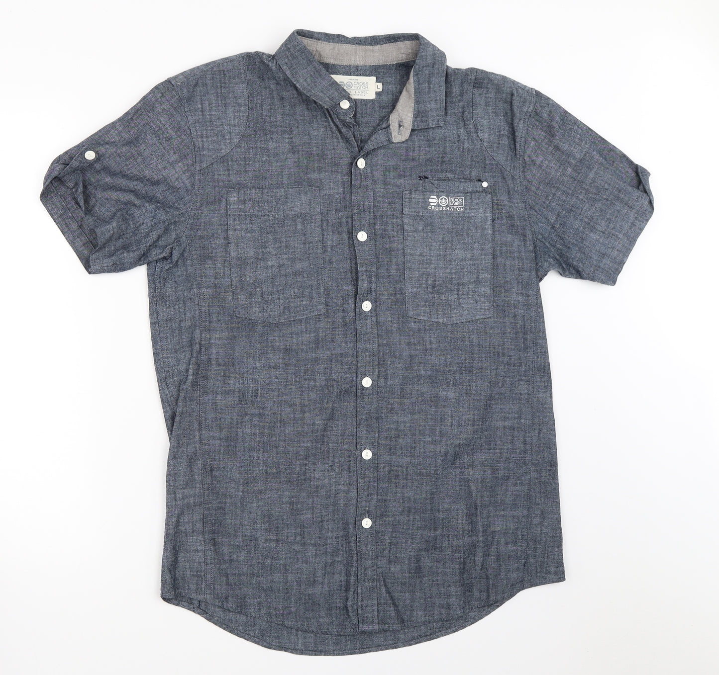 Crosshatch Mens Blue    Button-Up Size L