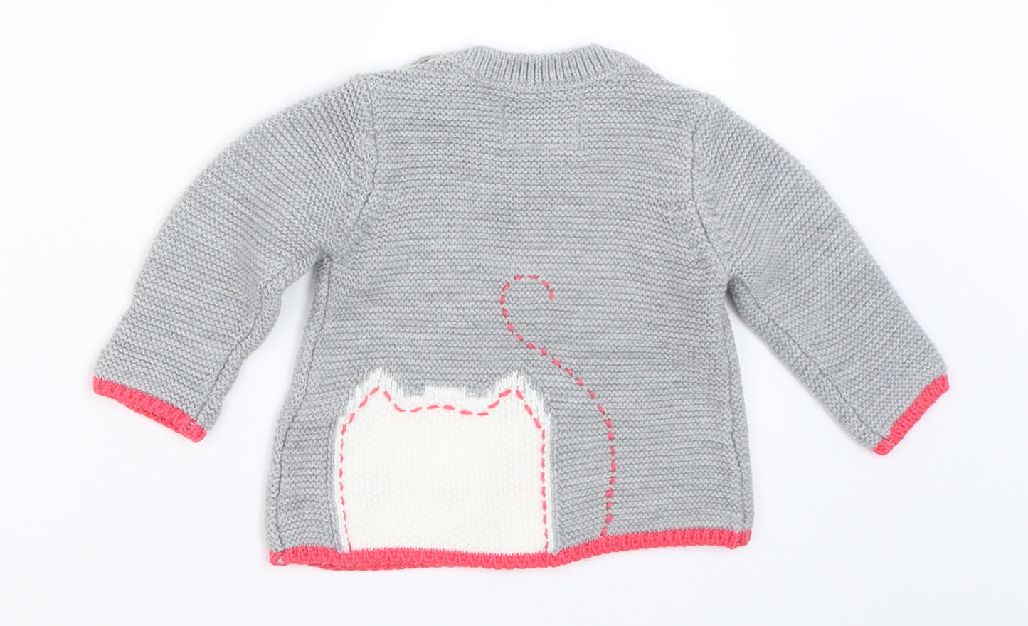 F&F Girls Grey   Pullover Jumper Size 6-9 Months