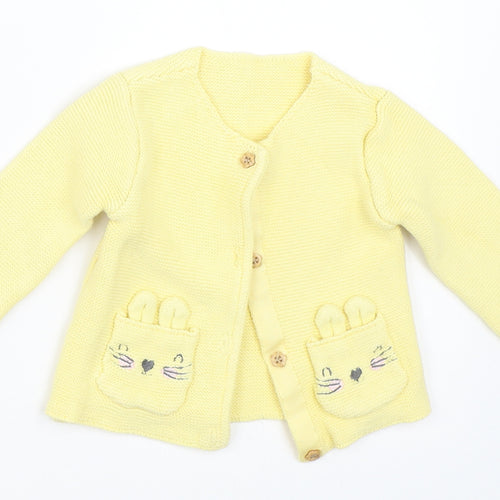 George Girls Yellow   Cardigan Jumper Size 6-9 Months