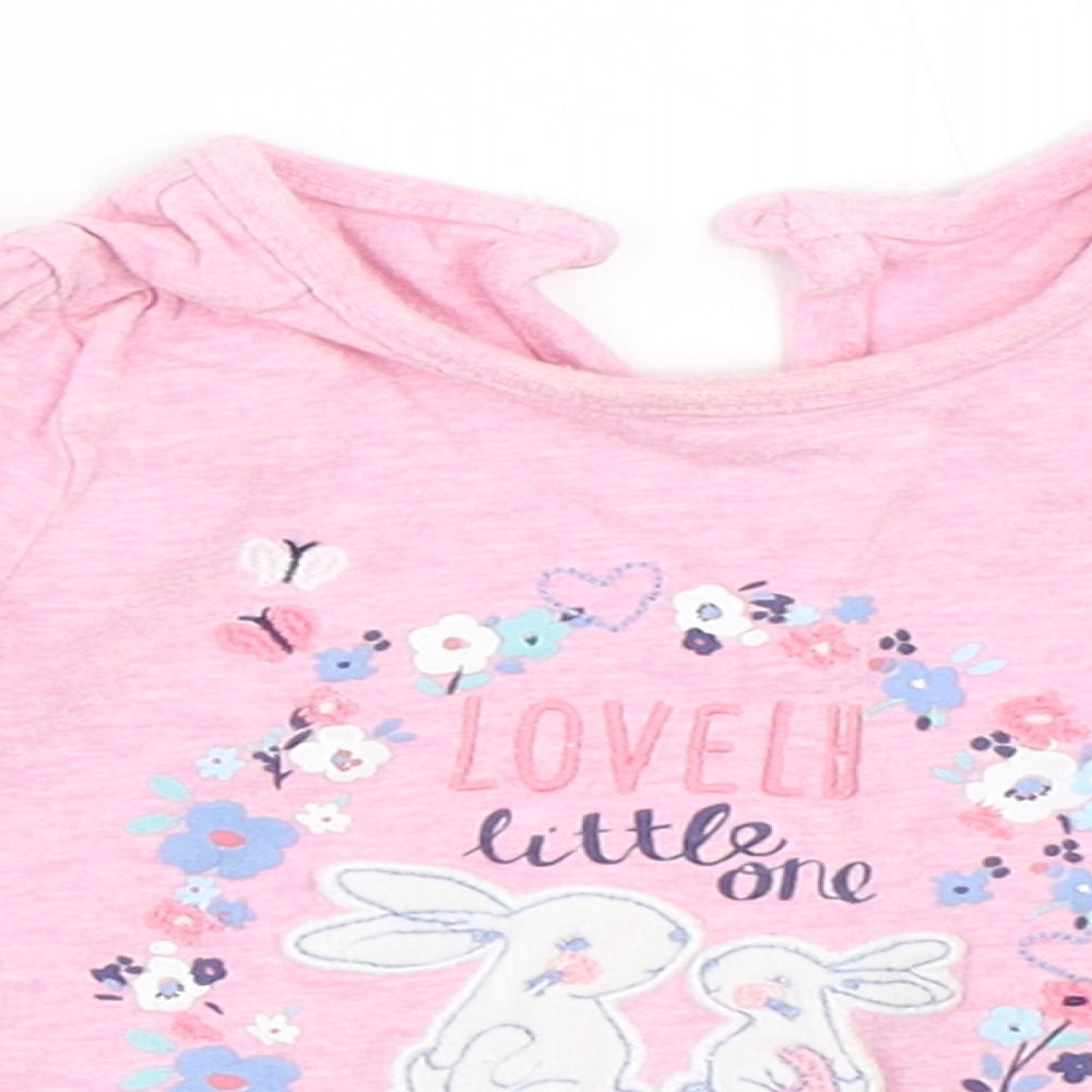 George Girls Pink   Basic T-Shirt Size 6-9 Months