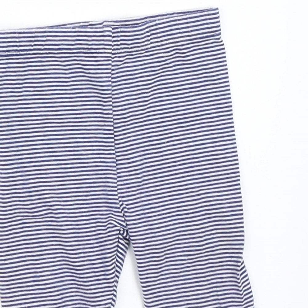 George Girls Blue Striped  Capri Trousers Size 6-9 Months