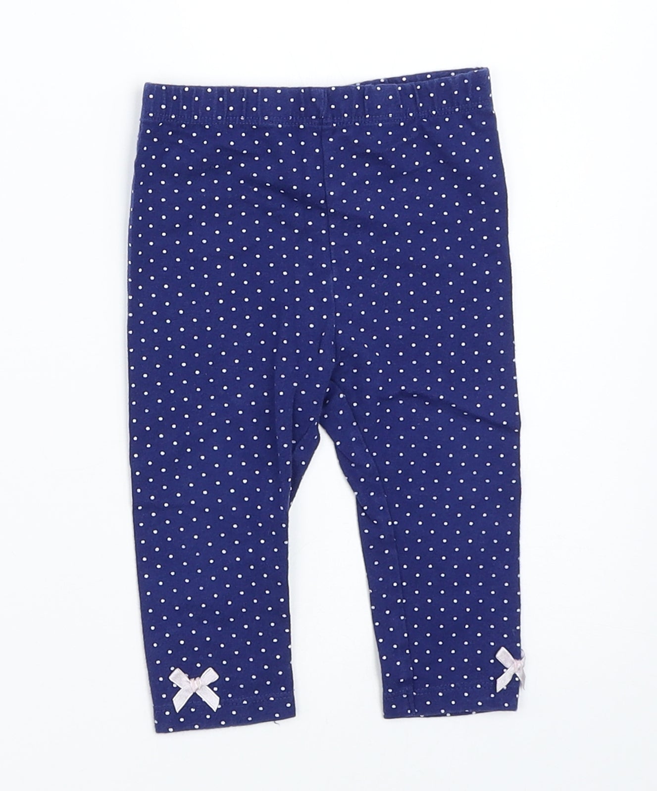 George Girls Blue Spotted  Capri Trousers Size 6-9 Months