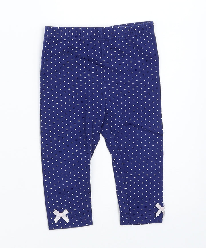 George Girls Blue Spotted  Capri Trousers Size 6-9 Months