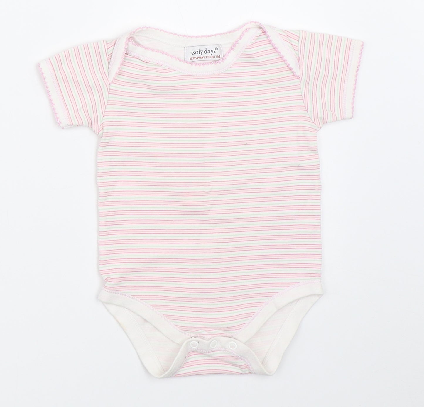 Earlydays Girls Pink Striped  Babygrow One-Piece Size 12-18 Months
