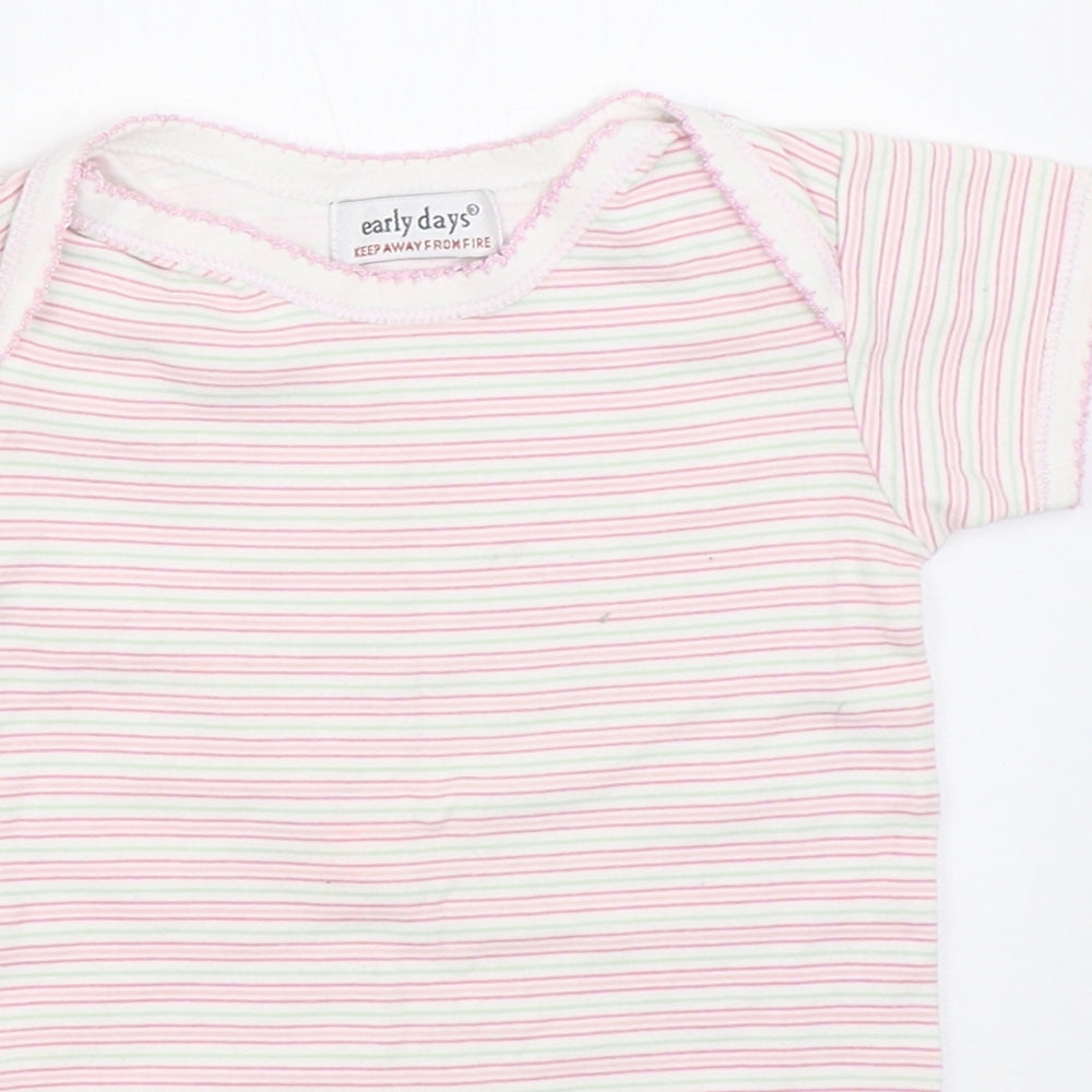 Earlydays Girls Pink Striped  Babygrow One-Piece Size 12-18 Months