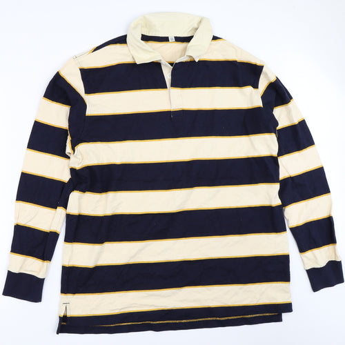 Uniqlo Mens Blue Striped   Polo Size XL