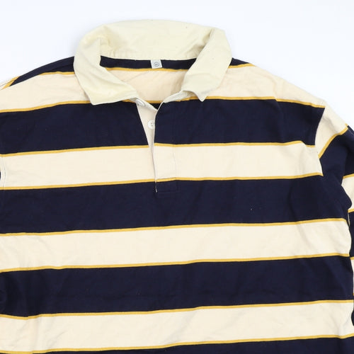 Uniqlo Mens Blue Striped   Polo Size XL