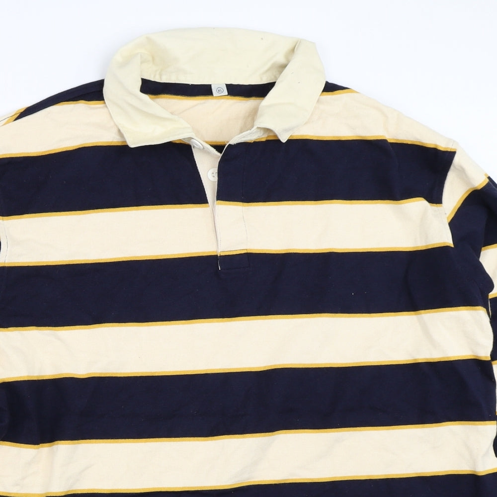 Uniqlo Mens Blue Striped   Polo Size XL
