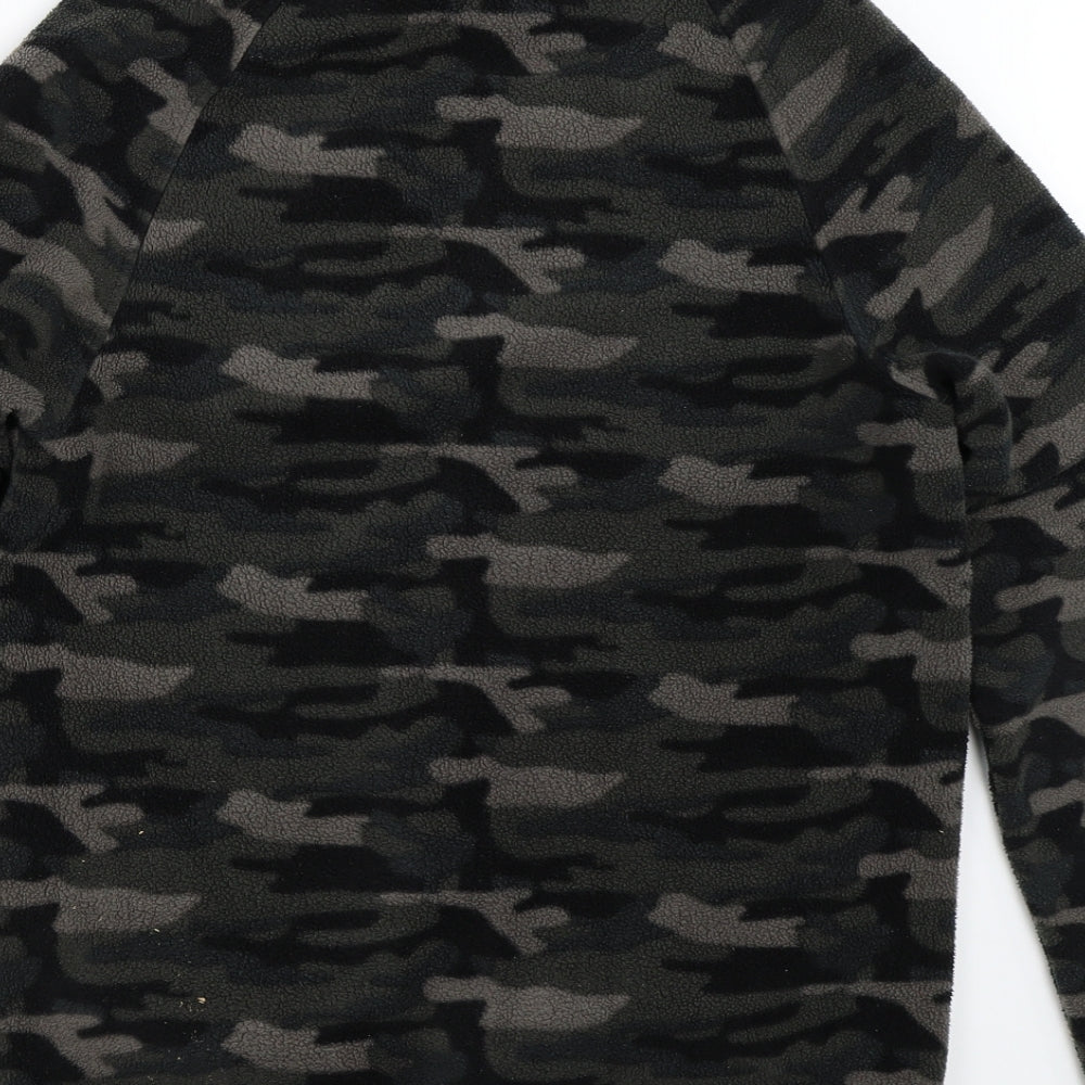 Primark Mens Green Camouflage Fleece Henley Sweatshirt Size S