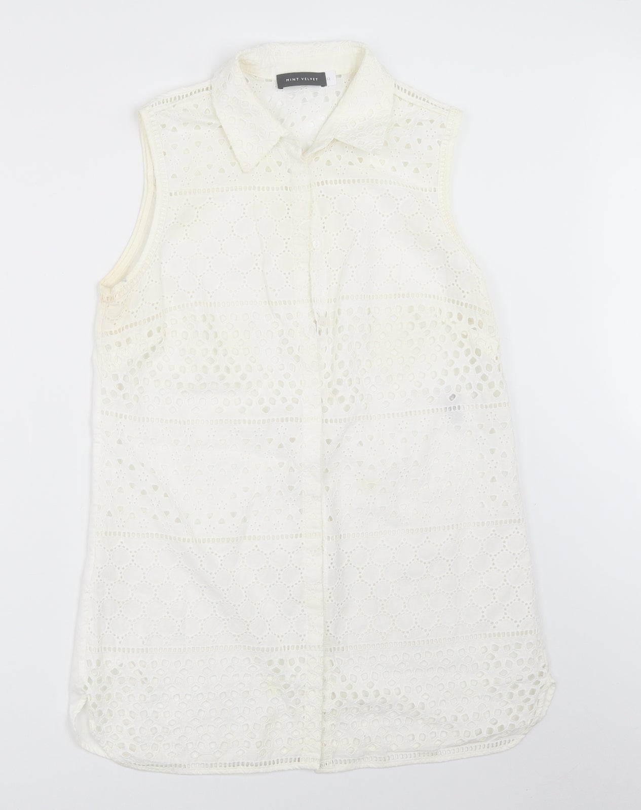 Mint Velvet Womens White   Basic Button-Up Size 12