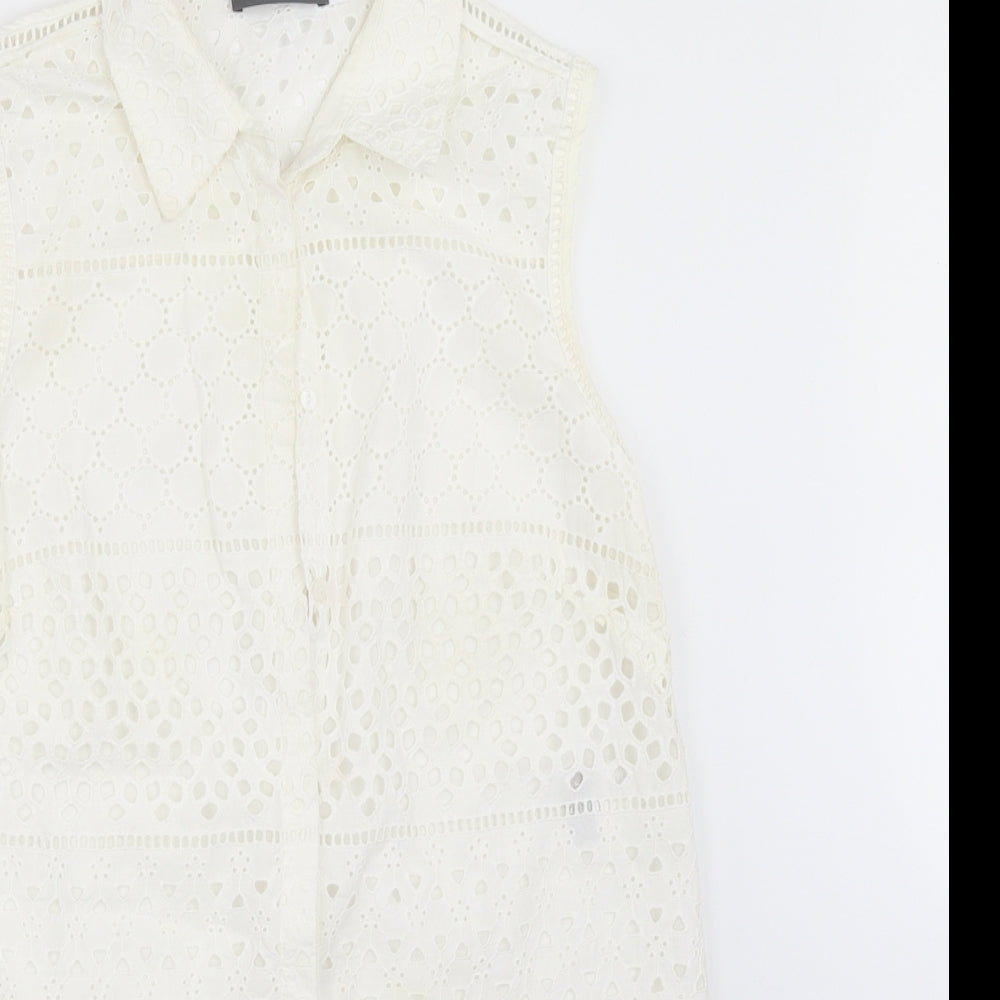 Mint Velvet Womens White   Basic Button-Up Size 12