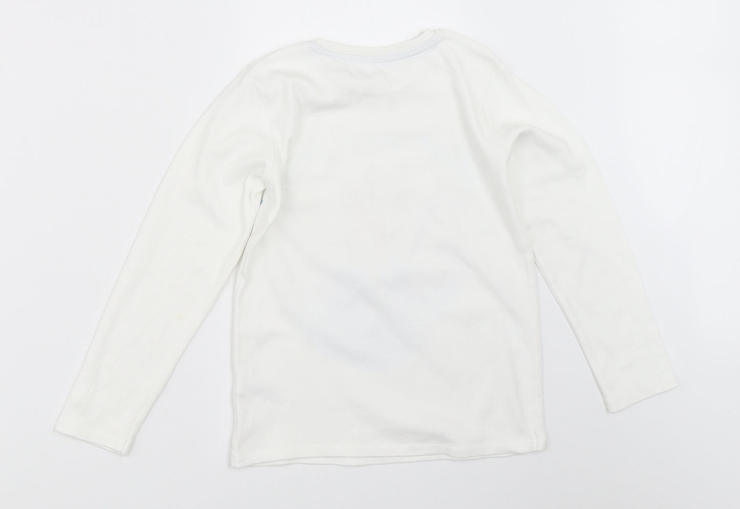 George Girls White   Basic T-Shirt Size 7-8 Years  - frozen