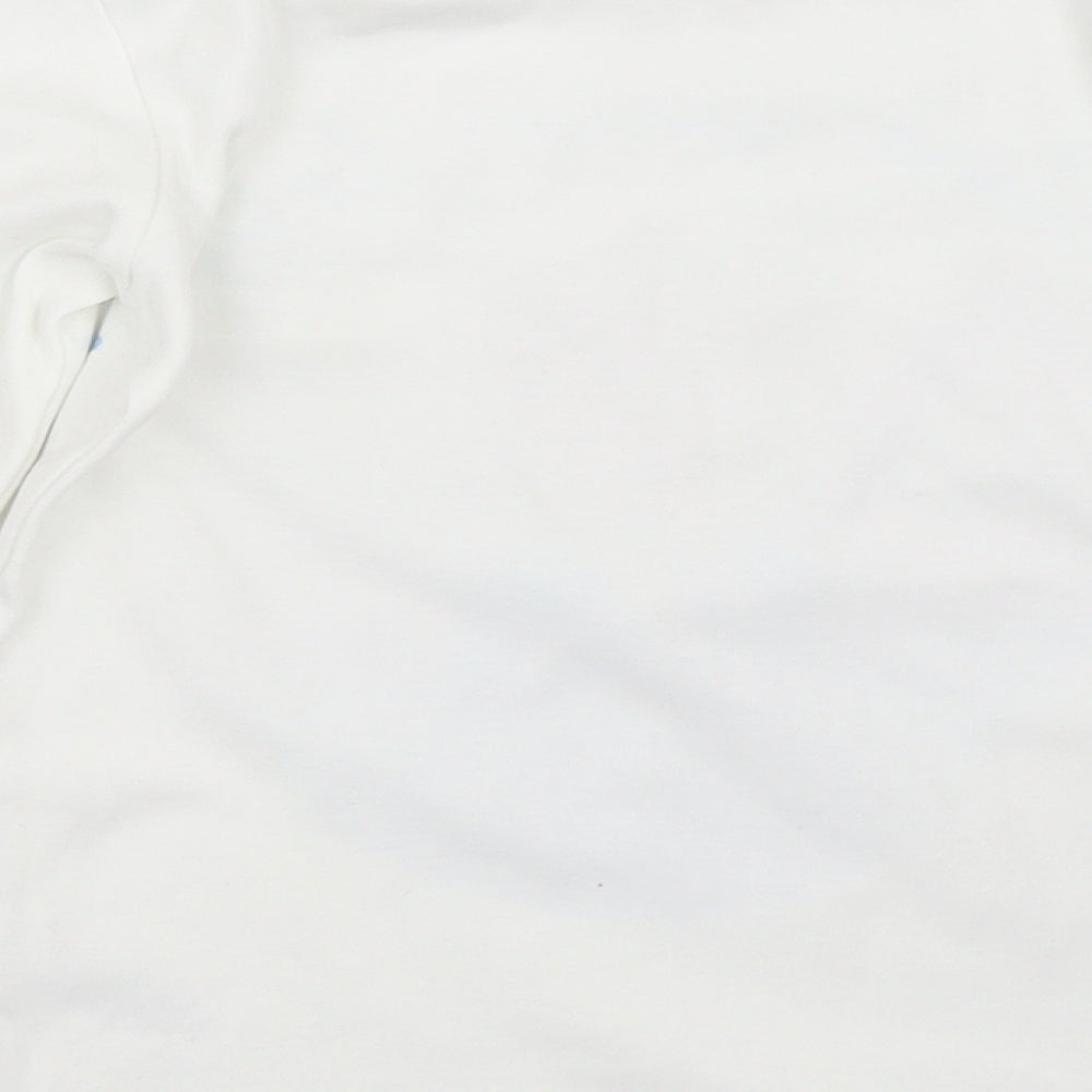 George Girls White   Basic T-Shirt Size 7-8 Years  - frozen