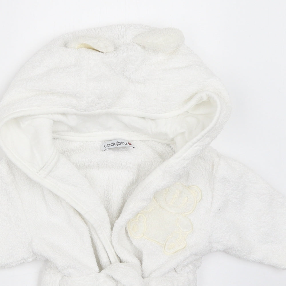 Ladybird Baby White Solid  Kaftan Robe Size 3-6 Months  - Bath robe