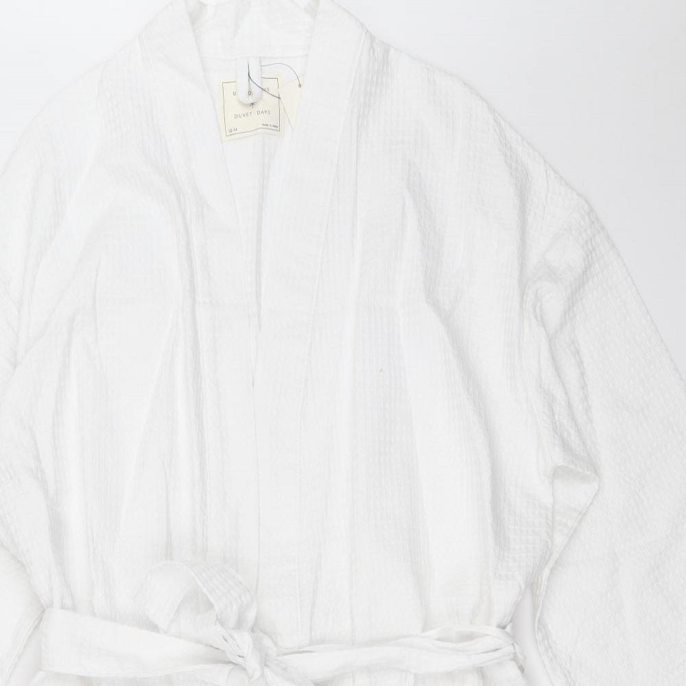 Marks and Spencer Womens White Solid  Top Robe Size 12