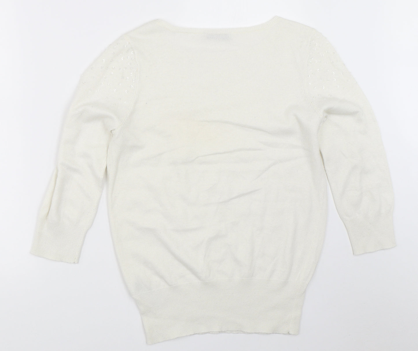 Oasis Womens White   Pullover Jumper Size S