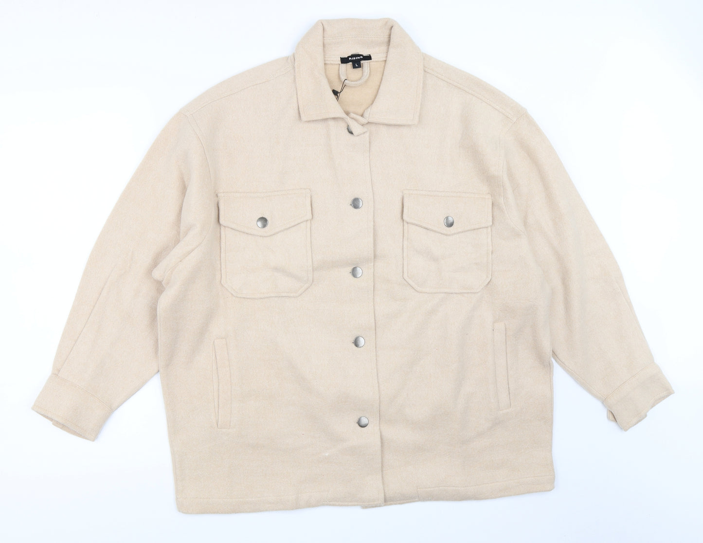 Rising Womens Beige   Jacket  Size L  - shacket