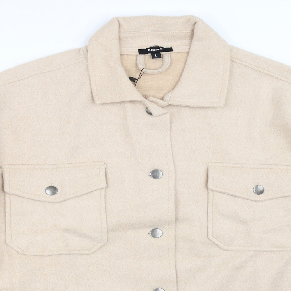 Rising Womens Beige   Jacket  Size L  - shacket
