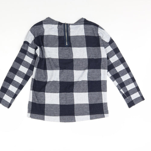 NEXT Womens Black Check  Pullover Jumper Size 6