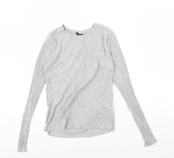 Topshop Womens Grey Basic Blouse Size 14