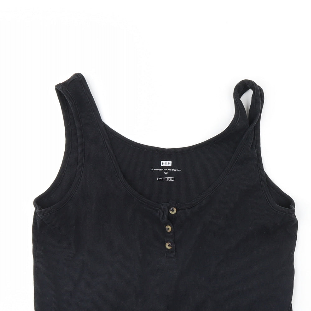 F&F Womens Black   Basic Tank Size 16