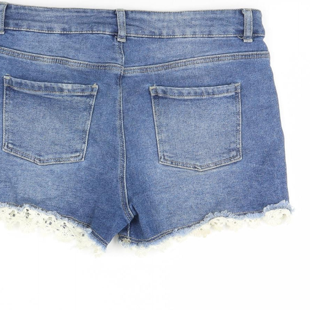 Denim & Co. Girls Blue  Denim Cut-Off Shorts Size 14 Years