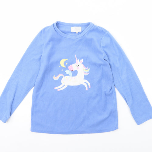 PJ Collections Girls Blue Solid Fleece Cami Pyjama Top Size 11 Years
