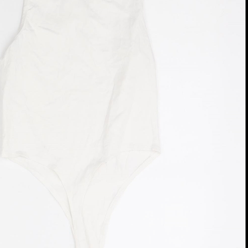 Boohoo Womens White   Bodysuit One-Piece Size 8