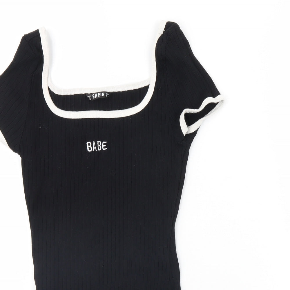 SheIn Womens Black   Bodysuit One-Piece Size S