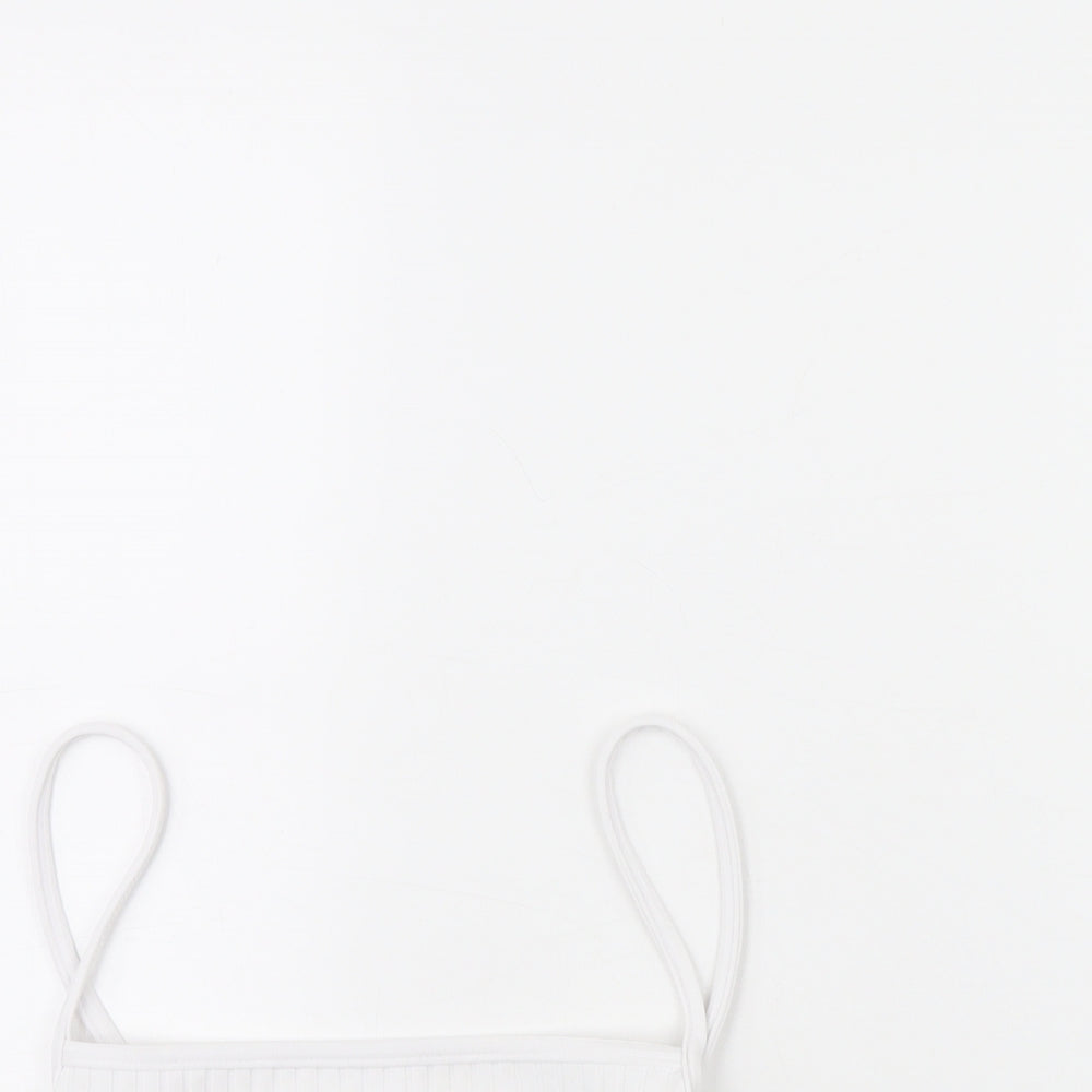 pretty little Thing Womens White   Cropped Tank Size 8