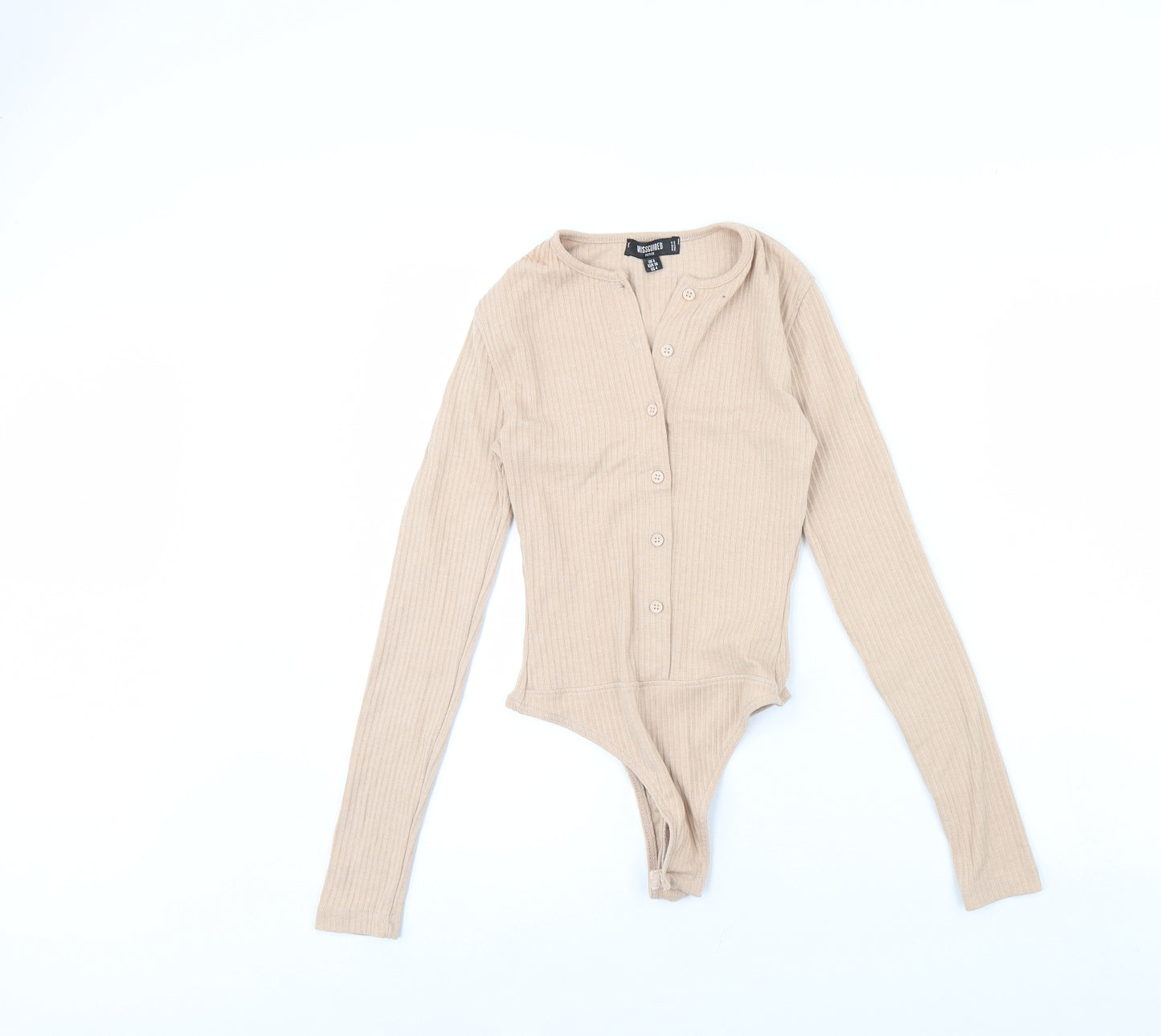 Missguided Womens Beige   Bodysuit One-Piece Size 8