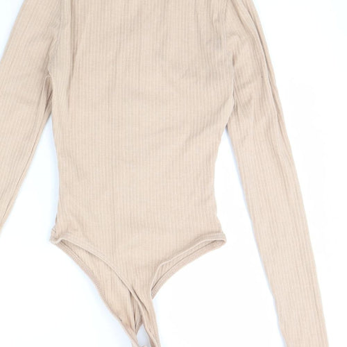 Missguided Womens Beige   Bodysuit One-Piece Size 8