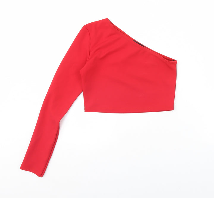 Misspap Womens Red   Basic Blouse Size S