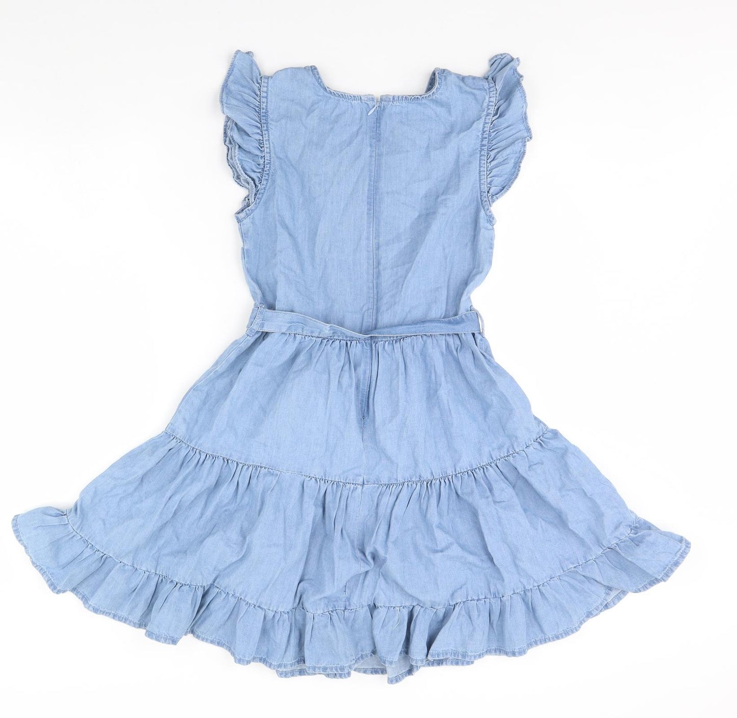 Denim & Co. Womens Blue  Denim Fit & Flare  Size 8