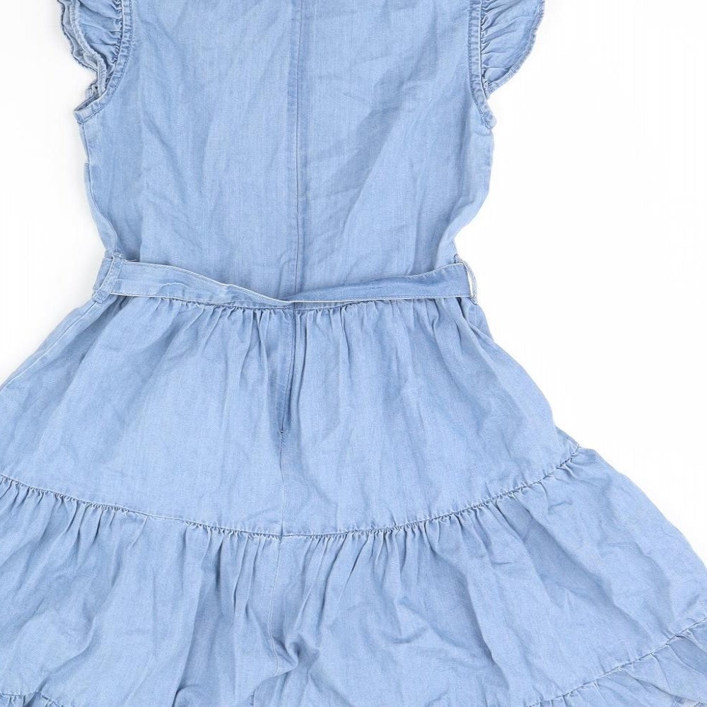 Denim & Co. Womens Blue  Denim Fit & Flare  Size 8