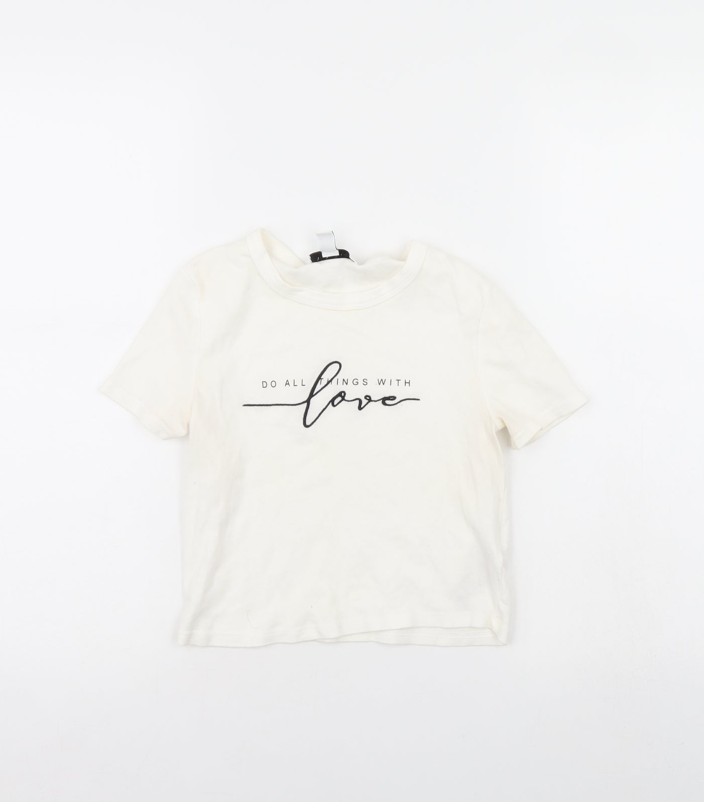 Topshop Womens White   Cropped T-Shirt Size 8