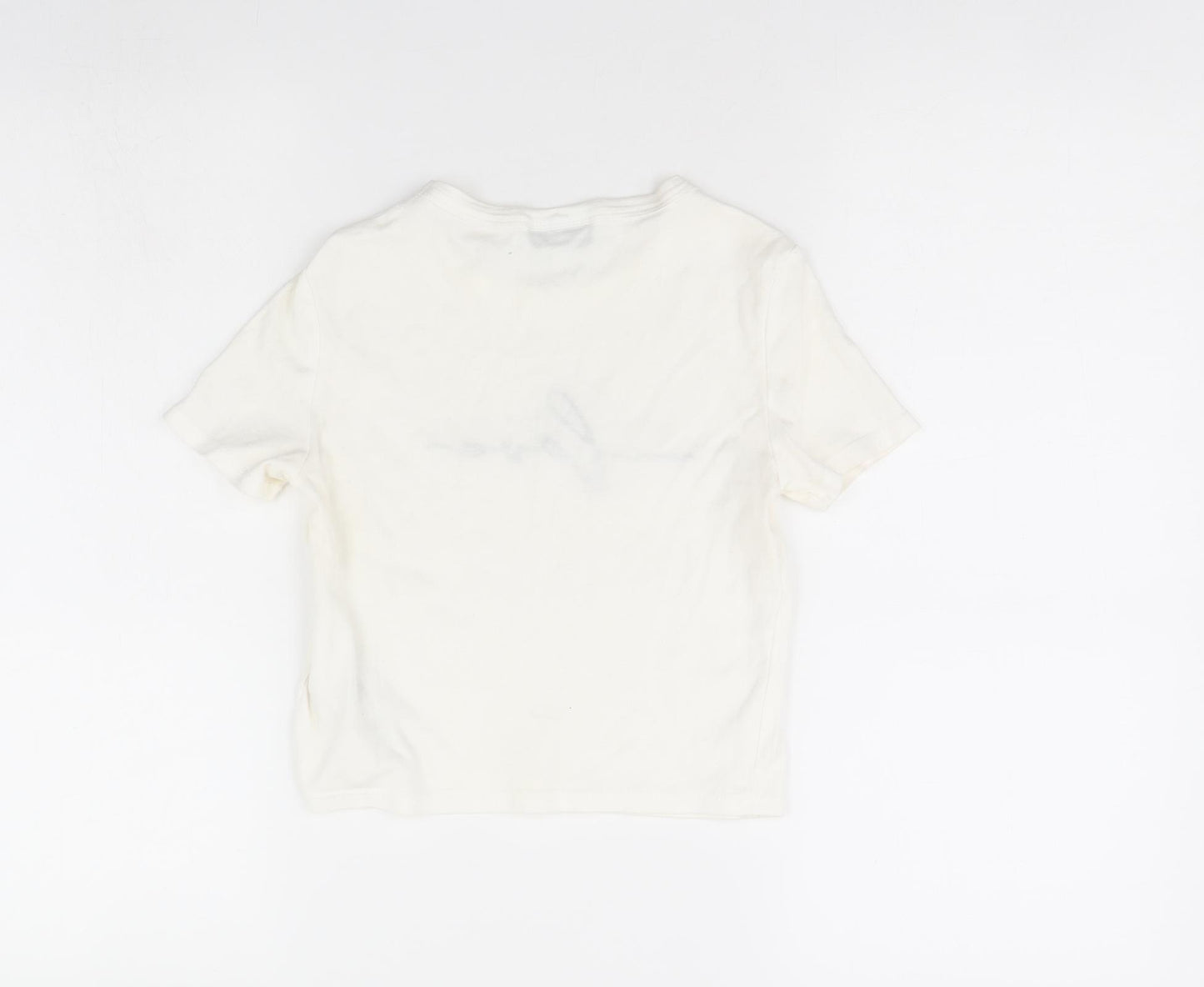 Topshop Womens White   Cropped T-Shirt Size 8