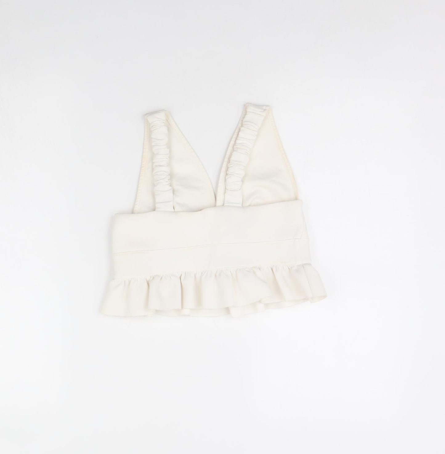 River Island Womens Ivory   Cropped Blouse Size 8