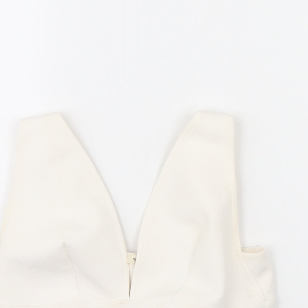 River Island Womens Ivory   Cropped Blouse Size 8