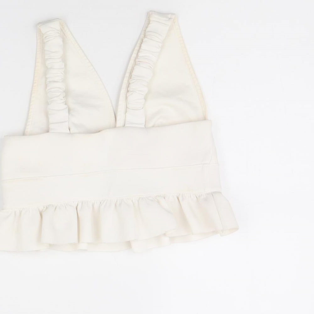 River Island Womens Ivory   Cropped Blouse Size 8