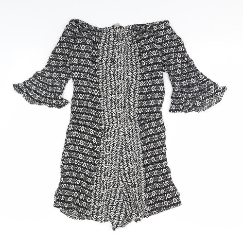 F&F Womens Black Geometric  Playsuit One-Piece Size 6