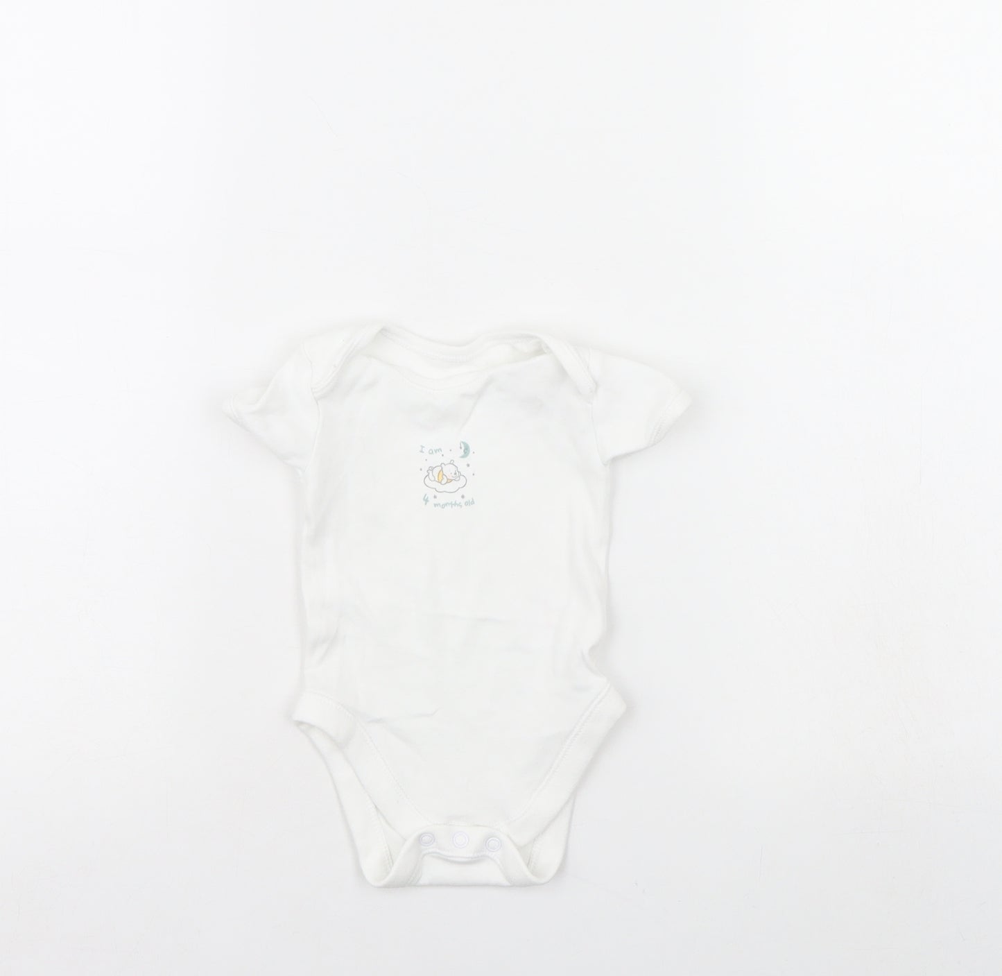 George Baby White   Babygrow One-Piece Size 3-6 Months  - I am four months old