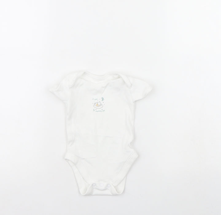 George Baby White   Babygrow One-Piece Size 3-6 Months  - I am four months old