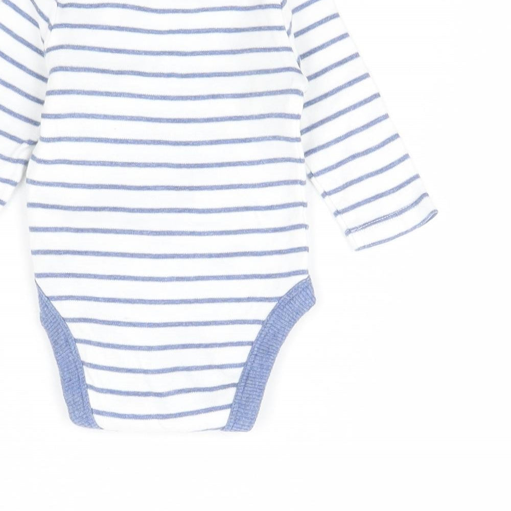 George Baby Blue Striped  Babygrow One-Piece Size 0-3 Months